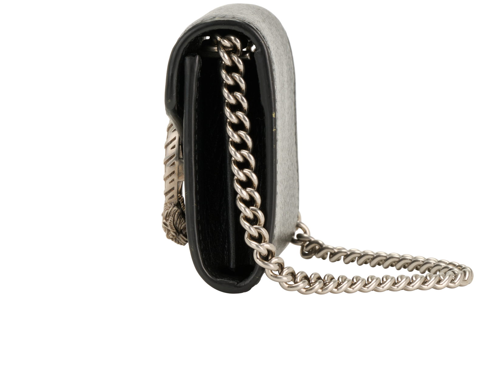 Gucci Dionysus Chain Card Holder, &pound;210, Accessories, Black, Leather, Bottom view